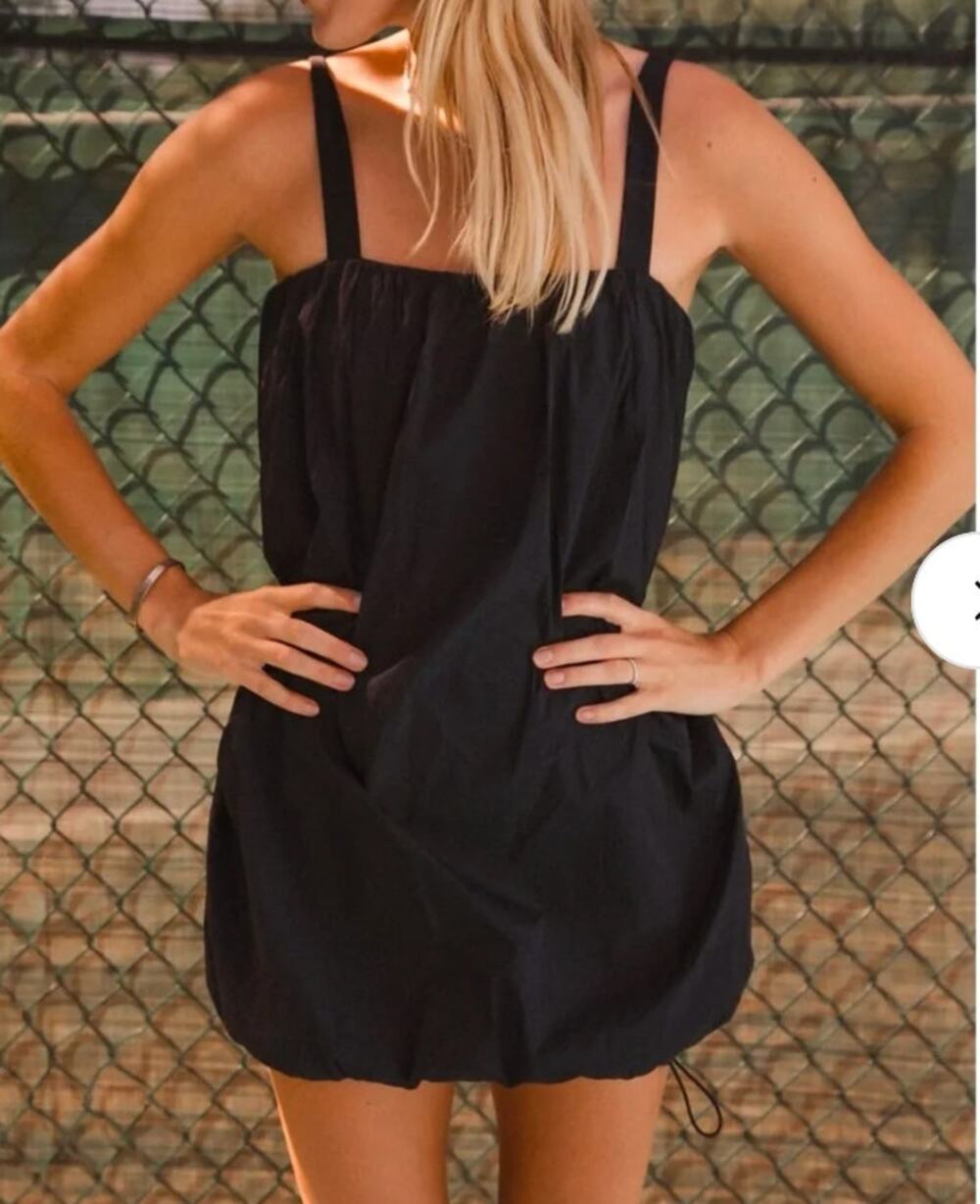 NWT Daily Drills Bounce Dress Black Bubble Hem Activewear Athleisure Outdoors